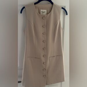 Abercrombie & Fitch Taupe Buttoned Mini Dress